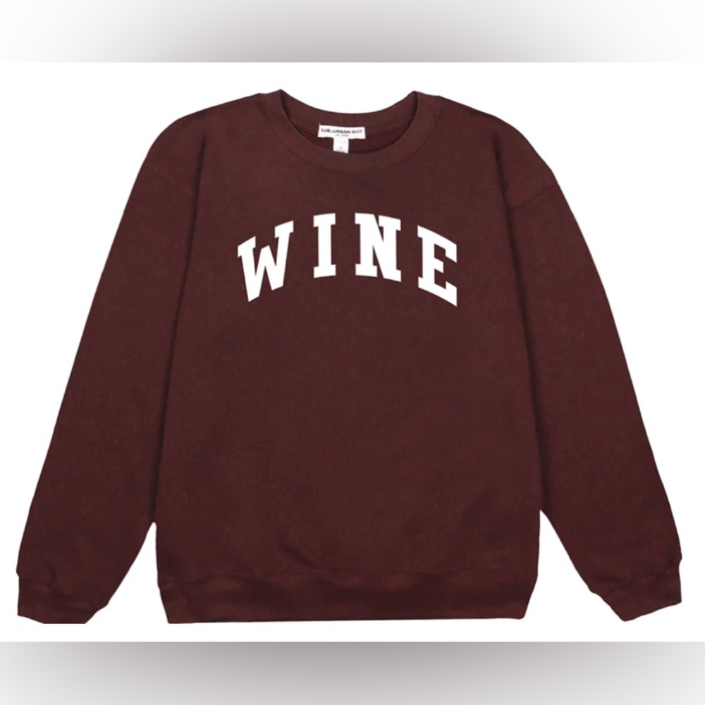 Suburban Riot Wine Classic Sweatshirt - Burgundy